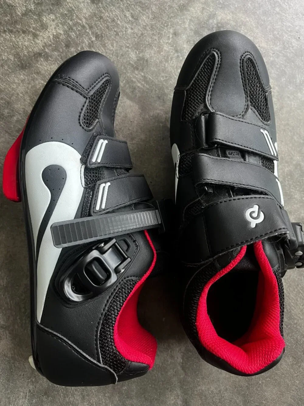Peloton Original Cycling Shoes Black Red Size 38 - Like New!